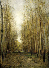 Waldweg bei Plankenberg im Herbst (Gemälde von Emil Jakob Schindler)